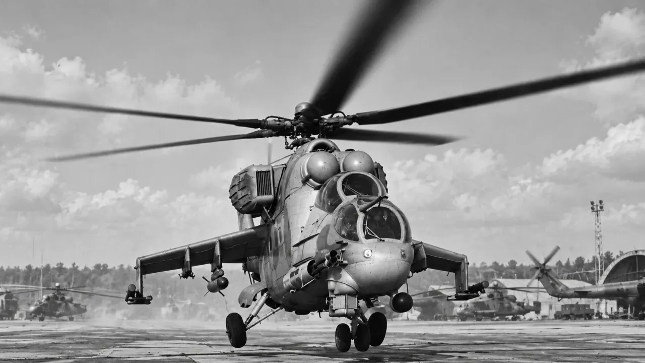 Советский транспортно-боевой вертолёт Ми-24.