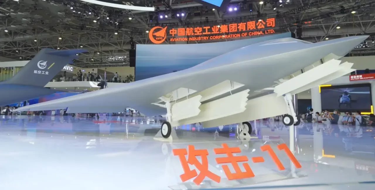 Макет GJ-11 на выставке Airshow China 2021