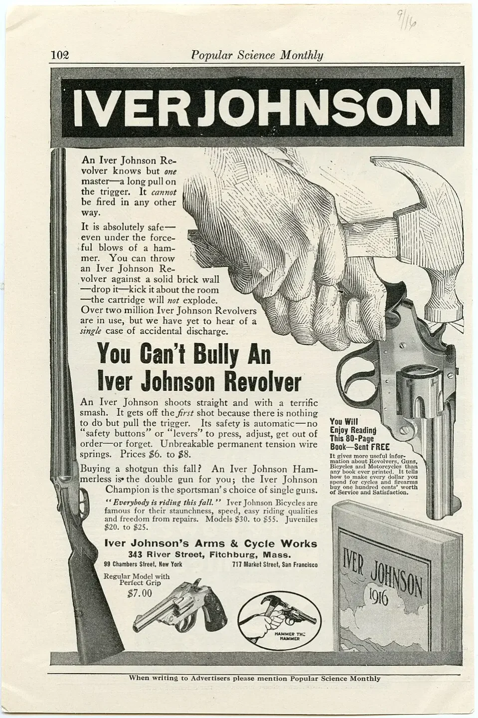 «Никаких предохранительных кнопок! Предохранение полностью автоматическое!!!» Реклама 1916 года