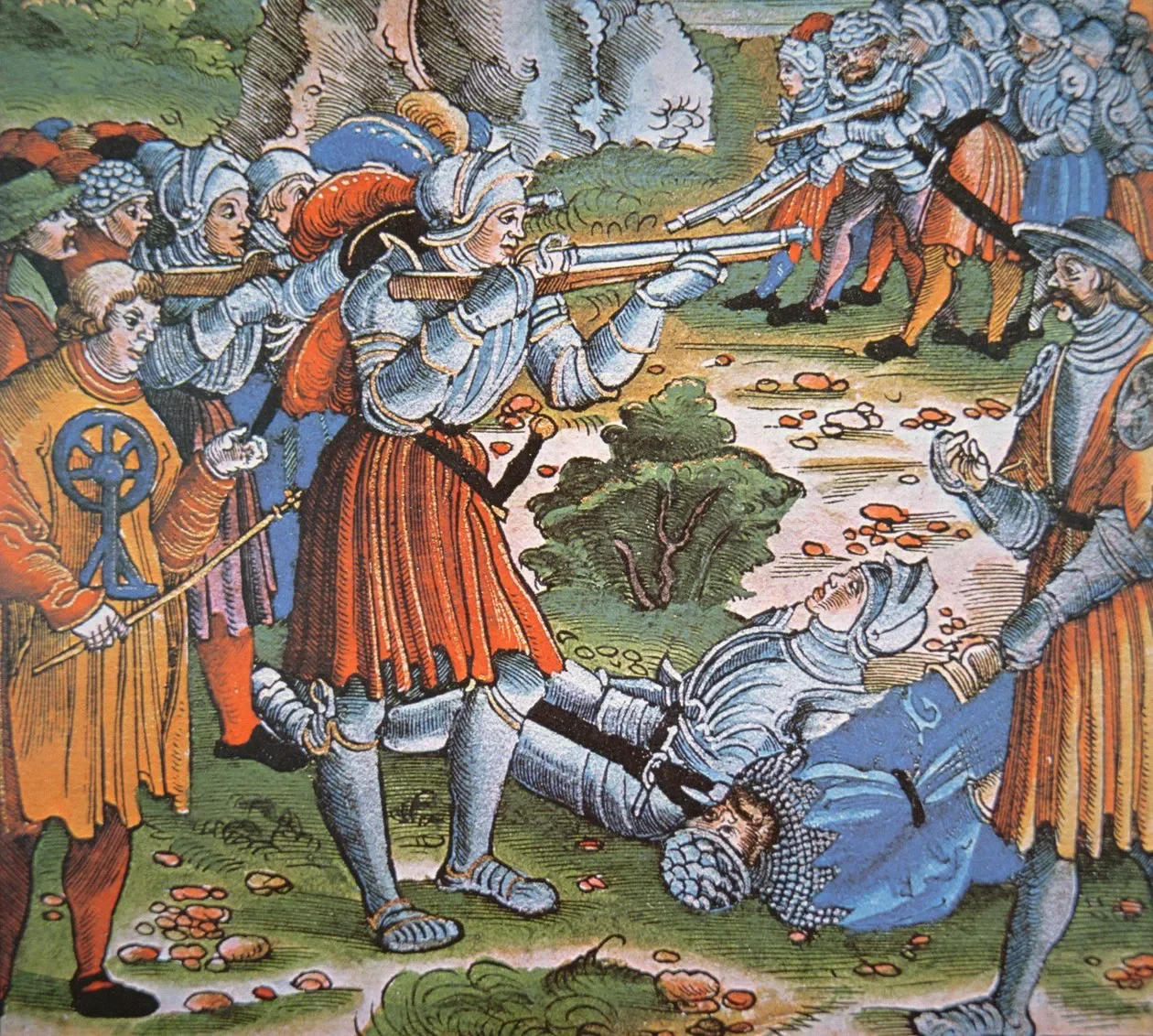 Средневековая иллюстрация с аркебузами