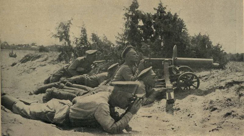 Пулемет Максим образца 1910 года, который использовался Русской императорской армией в Первой мировой войне