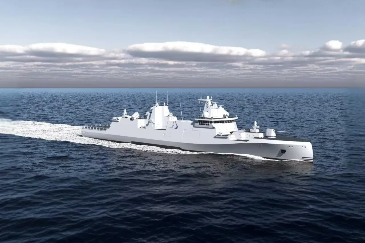 Фрегат GMF 140 в открытом море