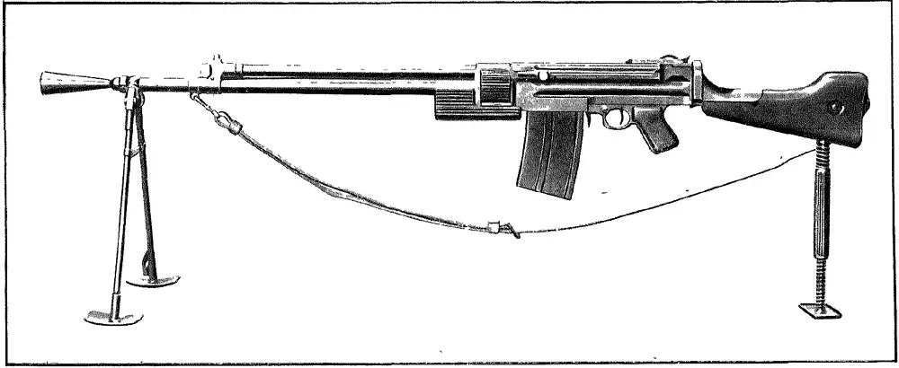 Вид слева на Lewis M1924 по руководству. Источник: Musée d'Armes de Liège